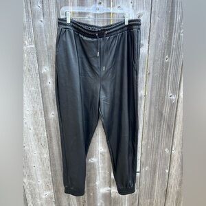 Avec Les Filles Faux Leather Joggers